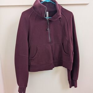 Lululemon Scuba Oversized Funnel Neck Half Zip in Red Merlot (size XS/S)
